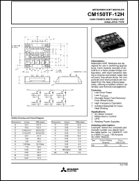CM150TF-12H datasheet: 150 Amp IGBT module for high power switching use insulated type CM150TF-12H
