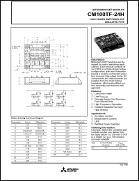 CM100TF-24H datasheet: 100 Amp IGBT module for high power switching use insulated type CM100TF-24H