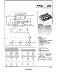 CM50TF-28H datasheet: 50 Amp IGBT module for high power switching use insulated type CM50TF-28H