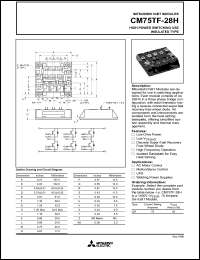 CM75TF-28H datasheet: 75 Amp IGBT module for high power switching use insulated type CM75TF-28H