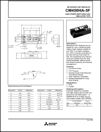 CM450HA-5F datasheet: 450 Amp IGBT module for high power switching use insulated type CM450HA-5F