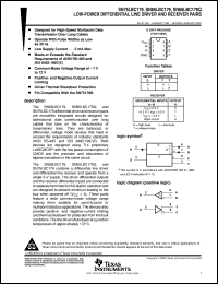 SN65LBC179D datasheet:  LOW-POWER DIFFERENTIAL LINE DRIVER AND RECEIVER PAIR SN65LBC179D