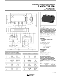 PM300DVA120 datasheet: 300 Amp intelligent power module for flat-base type insulated package PM300DVA120