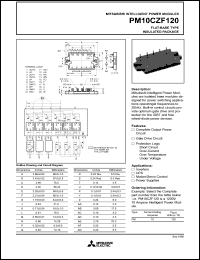 PM10CZF120 datasheet: 10 Amp intelligent power module for flat-base type insulated package PM10CZF120