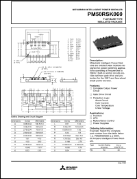 PM50RSK060 datasheet: 30 Amp intelligent power module for flat-base type insulated package PM50RSK060