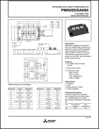 PM600DSA060 datasheet: 600 Amp intelligent power module for flat-base type insulated package PM600DSA060