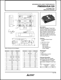 PM800HSA120 datasheet: 800 Amp intelligent power module for flat-base type insulated package PM800HSA120