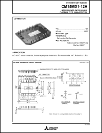 CM15MD1-12H datasheet: 15A IGBT module for medium power switching use, flat-base type, insulated type CM15MD1-12H