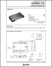 CM30MD3-12H datasheet: 30A IGBT module for medium power switching use, flat-base type, insulated type CM30MD3-12H
