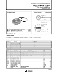 FG3300AH-50DA datasheet: Gate turn-off thyristor for high power inverter use press pack type FG3300AH-50DA