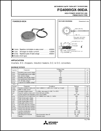 FG4000GX-90DA datasheet: Gate turn-off thyristor for high power inverter use press pack type FG4000GX-90DA