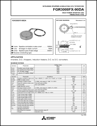 FGR3000FX-90DA datasheet: Reverse-condition GTO thyristor for high power inverter use press pack type FGR3000FX-90DA
