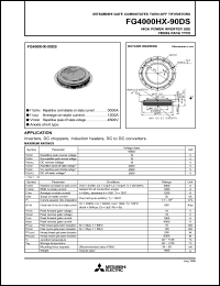 FGR4000HX-90DS datasheet: Reverse-condition GTO thyristor for high power inverter use press pack type FGR4000HX-90DS