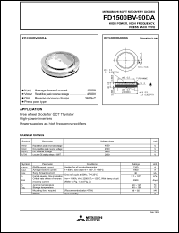 FD1500BV-90DA datasheet: Soft recovery diode for high power, high frequency, press pack type FD1500BV-90DA