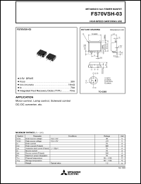 FS70VSH-03 datasheet: 70A power mosfet for high-speed switching use FS70VSH-03
