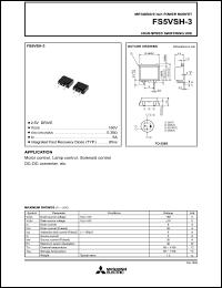 FS5VSH-3 datasheet: 5A power mosfet for high-speed switching use FS5VSH-3