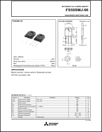 FS50SMJ-06 datasheet: 50A power mosfet for high-speed switching use FS50SMJ-06