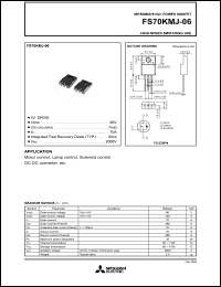 FS70KMJ-06 datasheet: 70A power mosfet for high-speed switching use FS70KMJ-06