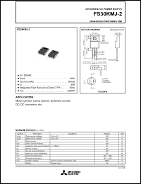 FS30KMJ-2 datasheet: 30A power mosfet for high-speed switching use FS30KMJ-2