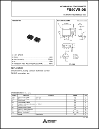 FS50VS-06 datasheet: 50A power mosfet for high-speed switching use FS50VS-06