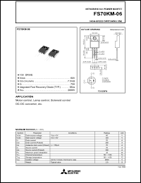 FS70KM-06 datasheet: 70A power mosfet for high-speed switching use FS70KM-06