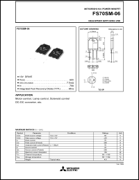 FS70SM-06 datasheet: 70A power mosfet for high-speed switching use FS70SM-06