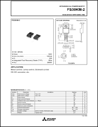 FS30KM-2 datasheet: 30A power mosfet for high-speed switching use FS30KM-2