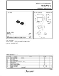 FS30VS-2 datasheet: 30A power mosfet for high-speed switching use FS30VS-2