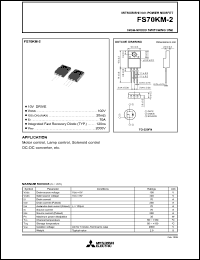 FS70KM-2 datasheet: 70A power mosfet for high-speed switching use FS70KM-2