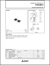 FS5UM-5 datasheet: 5A power mosfet for high-speed switching use FS5UM-5