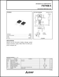 FS7KM-5 datasheet: 7A power mosfet for high-speed switching use FS7KM-5