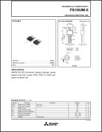 FS10UM-6 datasheet: 10A power mosfet for high-speed switching use FS10UM-6