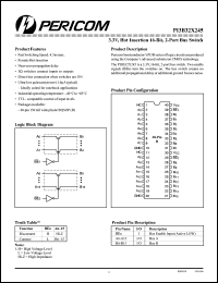 PI3B32X245 datasheet: 3.3V, hot insertion 16-bit, 2-port bus switch PI3B32X245