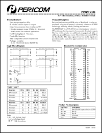 PI3B32X384 datasheet: 3.3V, hot insertion 20-bit, 2-port bus switch PI3B32X384