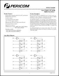 PI74LCX16240V datasheet: Fast CMOS 3.3V 16-bit buffer/line driver PI74LCX16240V