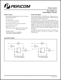 PI74LCX16374V datasheet: Fast CMOS 3.3V 16-bit register (3-state) PI74LCX16374V