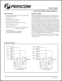 PI74LCX16543A datasheet: Fast CMOS 16-bit latched transceiver PI74LCX16543A
