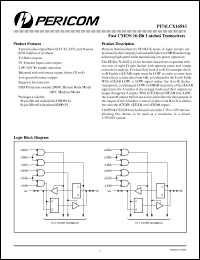 PI74LCX16543V datasheet: Fast CMOS 16-bit latched transceiver PI74LCX16543V