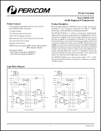 PI74LCX16646V datasheet: Fast CMOS 3.3V 16-bit registered transceiver PI74LCX16646V