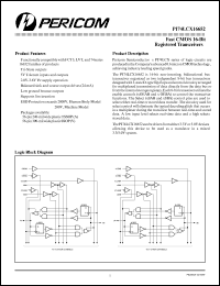 PI74LCX16652A datasheet: Fast CMOS 16-bit registered transceiver PI74LCX16652A