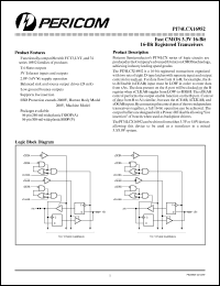 PI74LCX16952A datasheet: Fast CMOS 3.3V 16-bit registered transceiver PI74LCX16952A