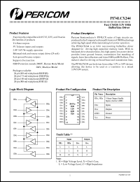 PI74LCX244H datasheet: Fast CMOS 3.3V 8-bit buffer/line driver PI74LCX244H