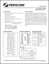 PI74LCX245Q datasheet: Fast CMOS 3.3V 8-bit buffer/line driver PI74LCX245Q