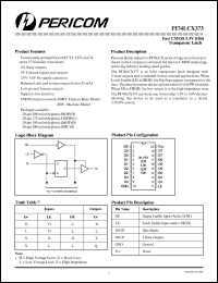 PI74LCX373H datasheet: Fast CMOS 3.3V 8-bit transparent latch PI74LCX373H