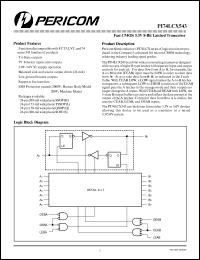 PI74LCX543H datasheet: Fast CMOS 3.3V 8-bit latched transceiver PI74LCX543H