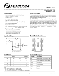 PI74LCX573Q datasheet: Fast CMOS 3.3V 8-bit transparent latch PI74LCX573Q