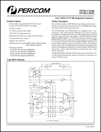 PI74LCX652L datasheet: Fast CMOS 3.3V 8-bit regitered transceiver PI74LCX652L