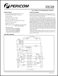 PI74LCX652Q datasheet: Fast CMOS 3.3V 8-bit regitered transceiver PI74LCX652Q