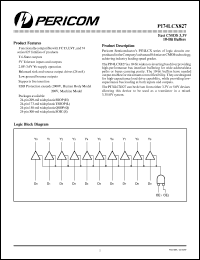 PI74LCX827S datasheet: Fast CMOS 3.3V 10-bit buffer PI74LCX827S