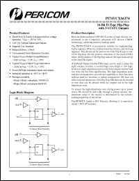 PI74VCX16374V datasheet: 16-bit D-type flip-flop with 3-state outputs PI74VCX16374V